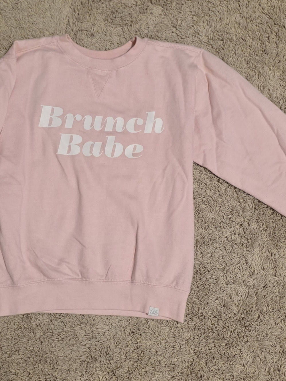 Brunch Babe Pink Crewneck Sweater